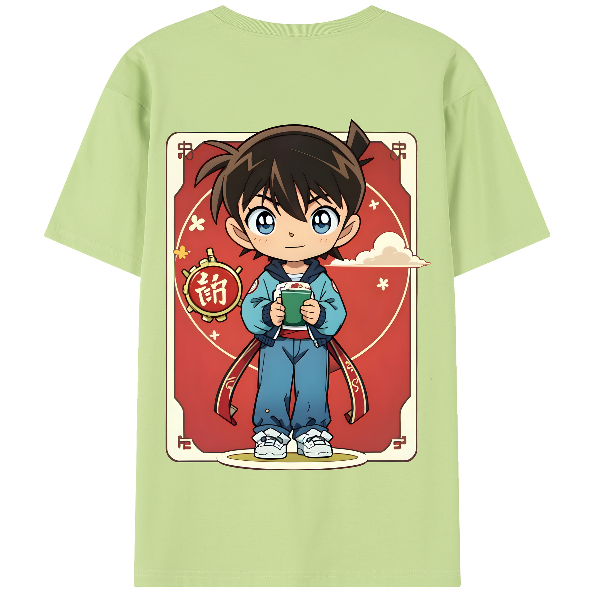（画像用） 名探偵コナン 江戸川 コナン Detective Conan Conan Edogawa 綿100％半袖Tシャツ（背面プリント）